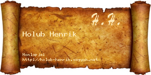 Holub Henrik névjegykártya